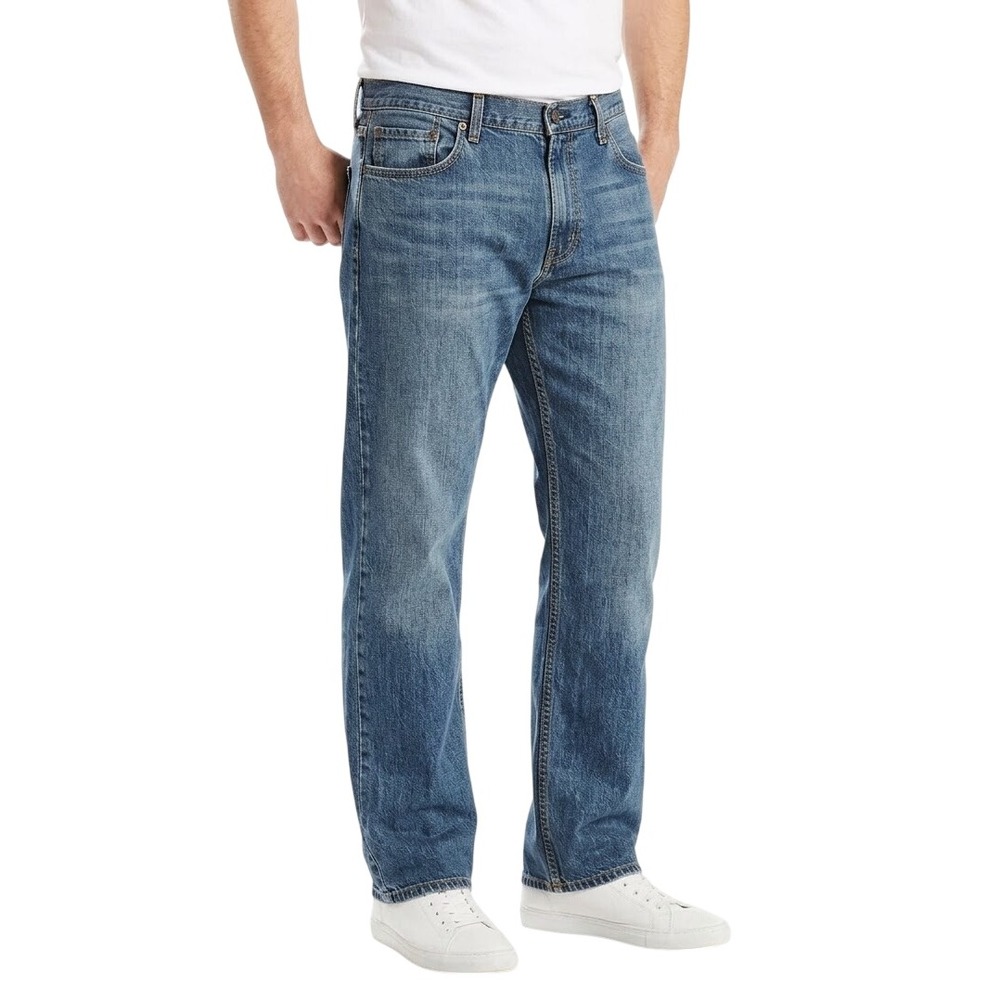 Levi's 559 Relaxed Straight Jeans Men's 44x34 Blue Mid Wash Denim 100% Cotton